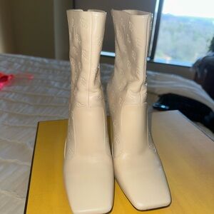 Fendi Ivory Leather Boot